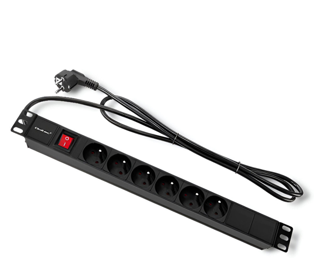 Qoltec Listwa zasilająca PDU do RACK 19'' 1U 16A  6xFRENCH  2m - 1329980 - zdjęcie 2